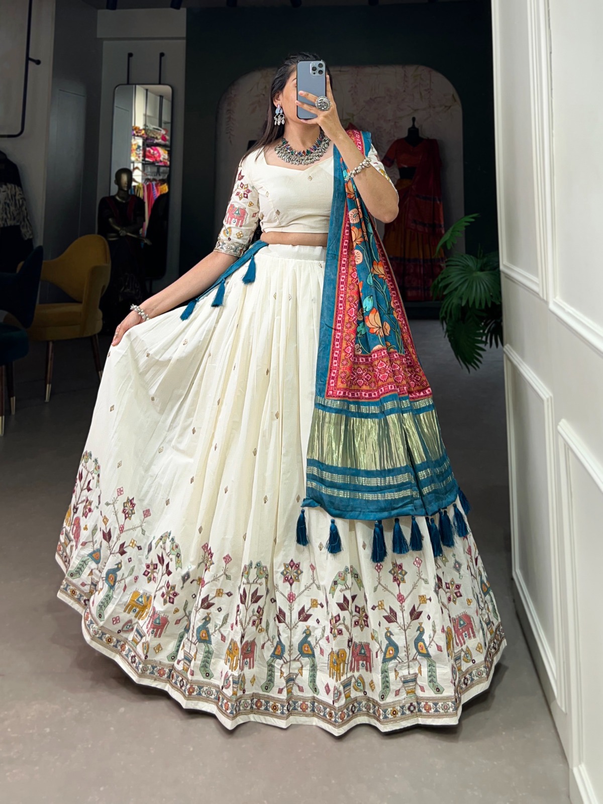 Lehenga Choli Khadi Cotton - Image 3