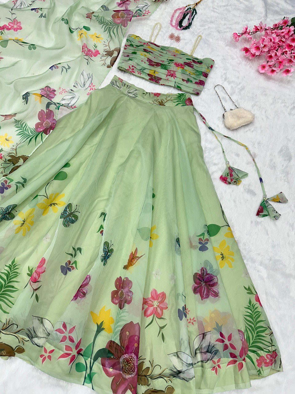 Lehenga Choli Pure Organza - Image 3