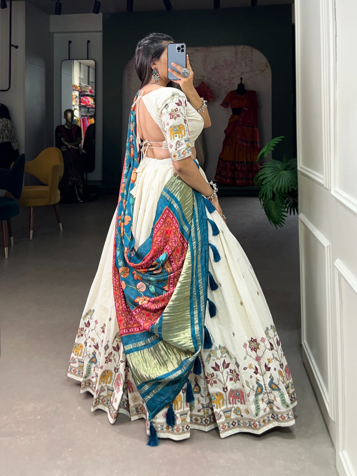 Lehenga Choli Khadi Cotton - Image 4
