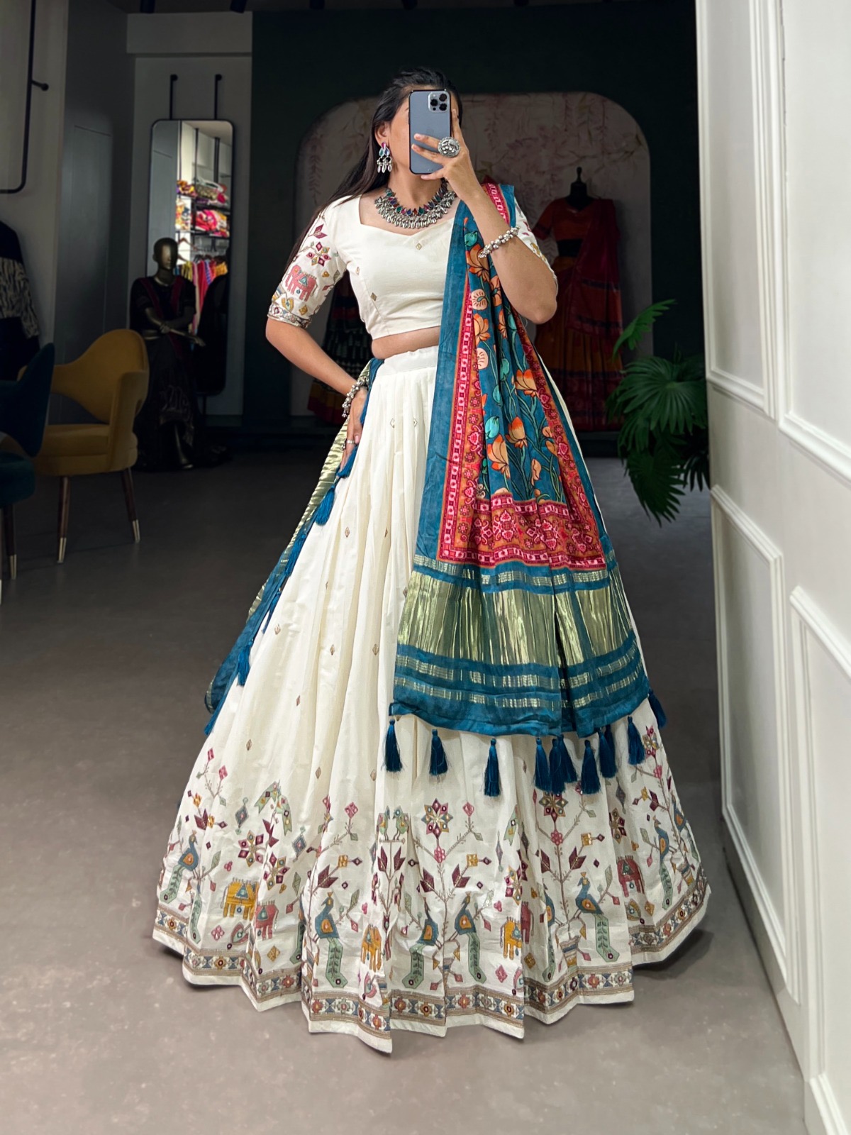 Lehenga Choli Khadi Cotton