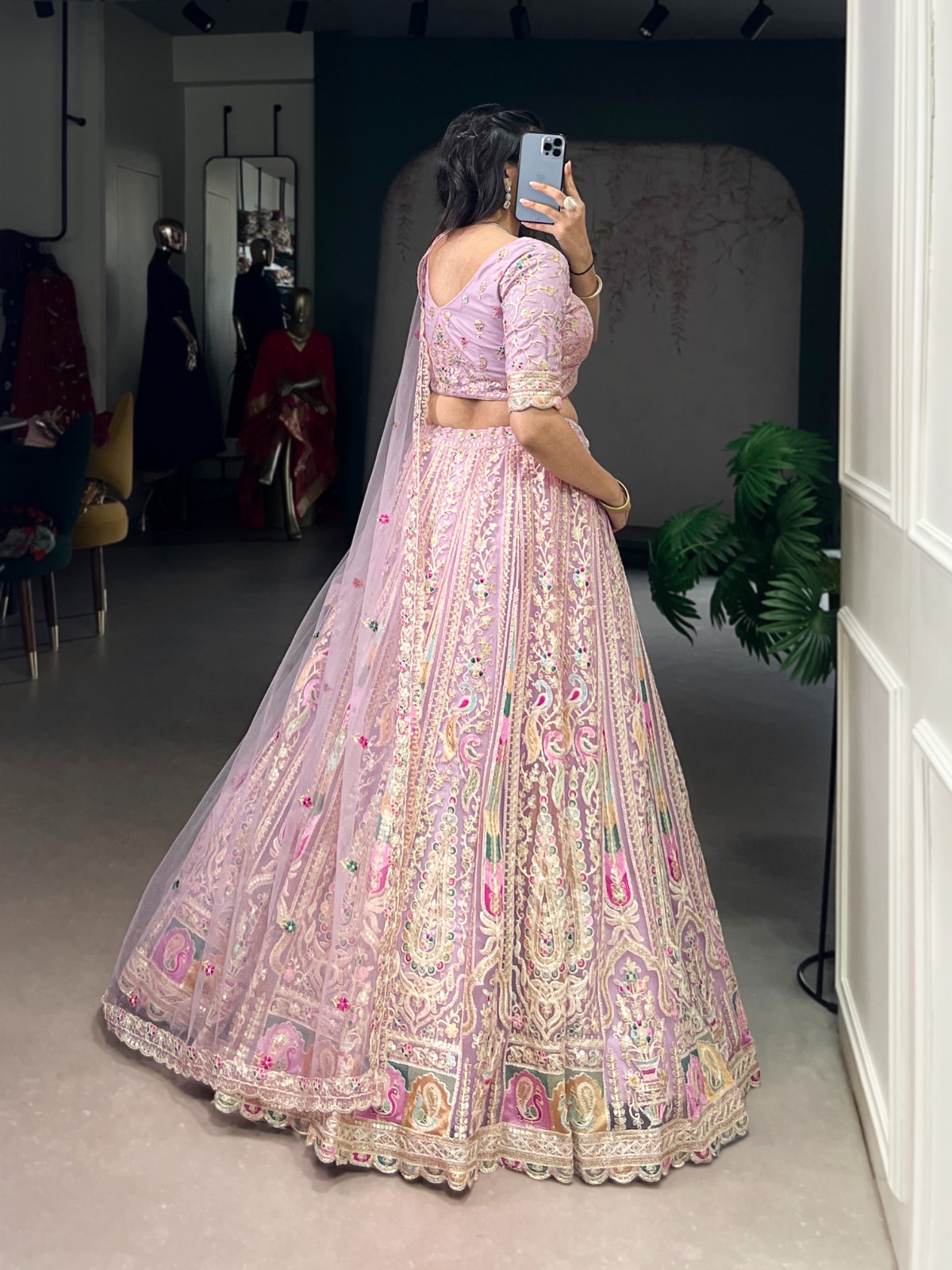 Wedding Lahenga choli Set Net Fabric - Image 3